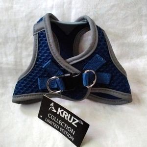 Kruz Mesh Dog Harness Blue and Gray, Size XS